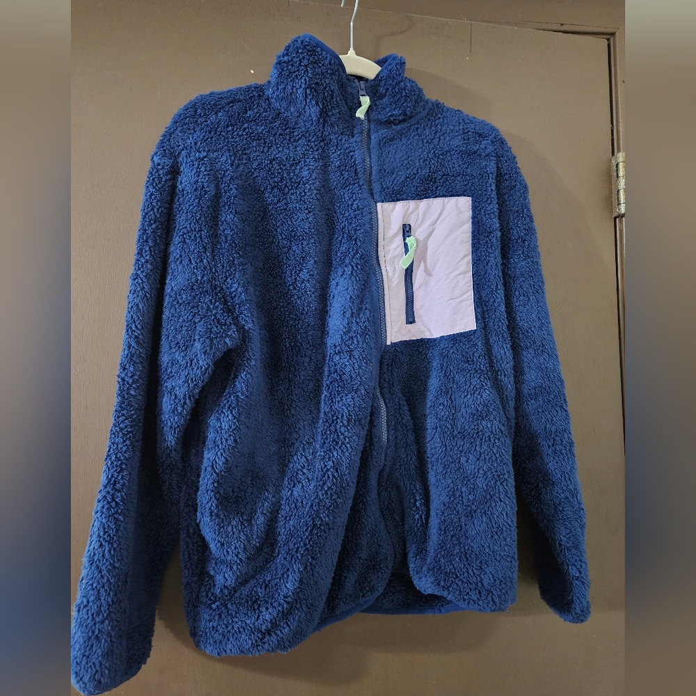Junior's Flirtitude Oversized Sherpa Jacket With Pockets